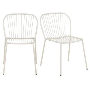 Chaises de restaurant en acier écru (x2)