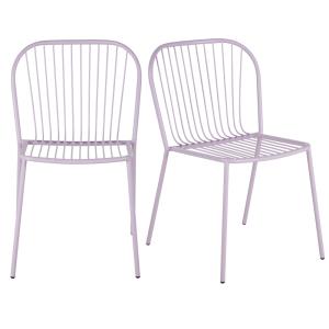 Chaises de restaurant en acier lilas (x2)