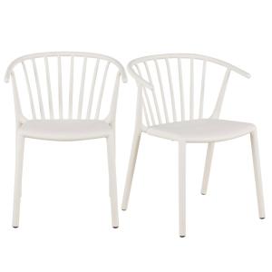 Chaises de restaurant en polypropylène beige moucheté (x2)