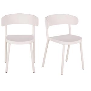 Chaises de restaurant en polypropylène beige moucheté (x2)