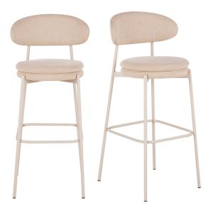 Chaises hautes de bar beiges (x2) H78