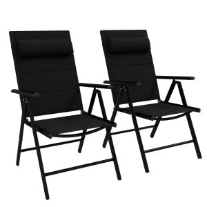 Chaises pliantes avec appui-tête et accoudoirs aluminium no…