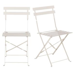 Chaises pliantes de jardin en métal coloris argile (x2)