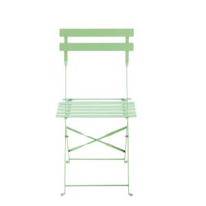 Chaises pliantes de jardin en métal vert d'eau (x2)