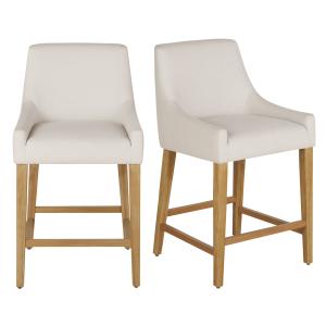 Chaises pour îlot central beige en bois de peuplier et boul…