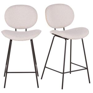 Chaises pour îlot central bouclettes blanches, bois de chên…
