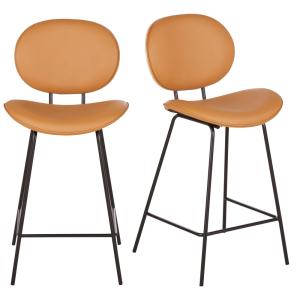 Chaises pour îlot central en suédine marron, bois de chêne…
