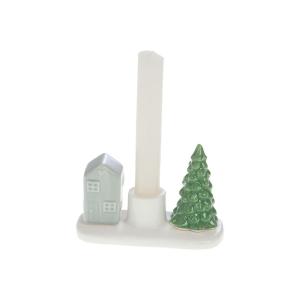 Chandelier scène de Noël multicolore en céramique