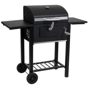 Chariot de barbecue en métal noir 98x48x96h cm