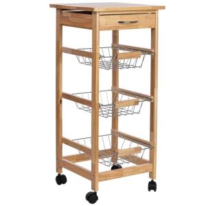 Chariot de cuisine en bois 37x37x81,5h cm