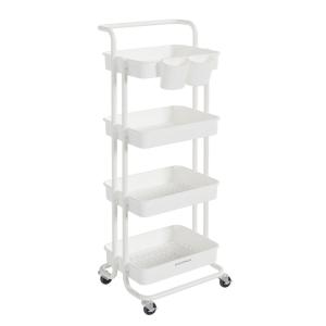 Chariot de rangement 4 niveaux paniers en plastique chambre…