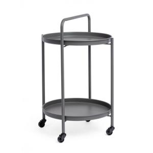 Chariot pliant en acier anthracite, avec plateau
