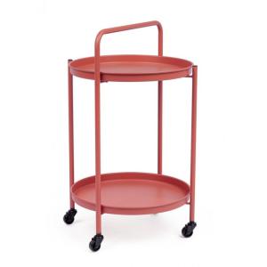 Chariot pliant en acier rouge avec plateau