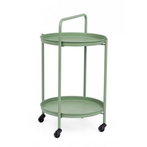 Chariot pliant en acier vert avec plateau