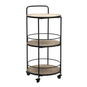 Chariot rond en métal multicolore avec 2 étagères 40x41,5x8…