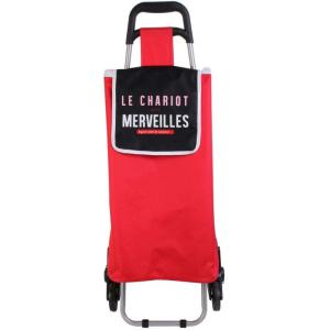 Chariot shopping en polyester 6 roues rouge