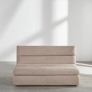 Chauffeuse 2 places en textile tramé coloris toffee