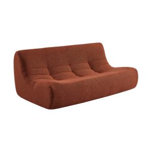 Chauffeuse bouclette texturée 3 places terracotta