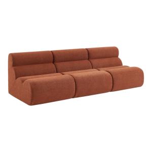 Chauffeuse bouclette texturée terracotta 1 place (lot de 3)