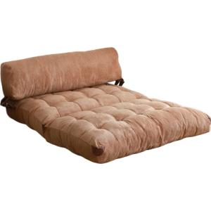 Chauffeuse convertible 2 places en velours côtelé camel