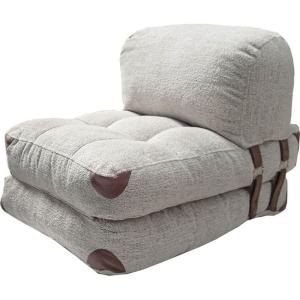 Chauffeuse convertible en tissu teddy gris