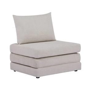 Chauffeuse convertible tissu chenille 1 place beige