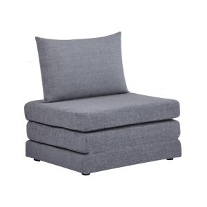 Chauffeuse convertible tissu chenille 1 place gris