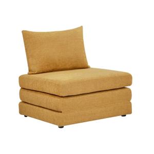 Chauffeuse convertible tissu chenille 1 place moutarde