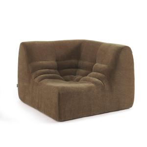 Chauffeuse d'angle modulable 1 place velours marron