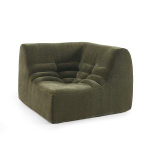 Chauffeuse d'angle modulable 1 place velours vert