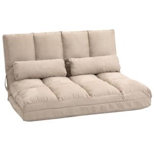 Chauffeuse fauteuil convertible polyester aspect suédé beig…