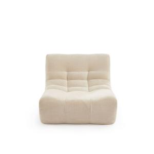 Chauffeuse modulable 1 place tissu chenille écru