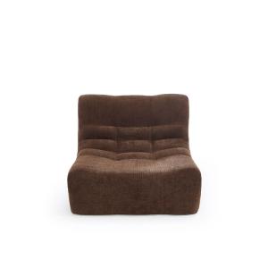 Chauffeuse modulable 1 place tissu chenille marron