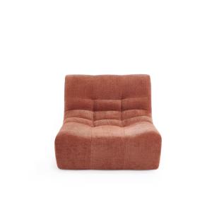 Chauffeuse modulable 1 place tissu chenille terracotta