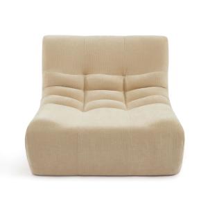 Chauffeuse modulable 1 place velours beige