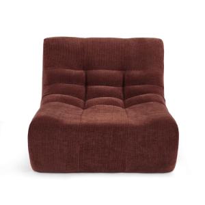 Chauffeuse modulable 1 place velours bordeaux