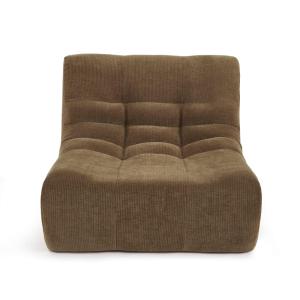 Chauffeuse modulable 1 place velours marron