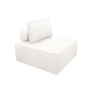 Chauffeuse modulable tissu bouclette 1 place crème