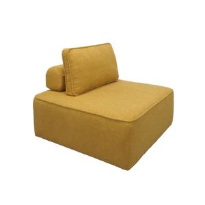 Chauffeuse modulable tissu bouclette 1 place moutarde