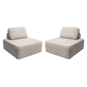 Chauffeuse modulable tissu bouclette beige 1 place (lot de…
