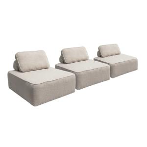 Chauffeuse modulable tissu bouclette beige 1 place (lot de…