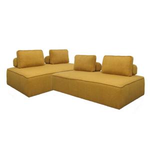 Chauffeuse modulable tissu bouclette moutarde 2 places (lot…