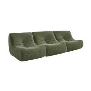 Chauffeuse tissu effet alpaca 3 places kaki