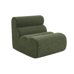 Chauffeuse tissu effet alpaca kaki 1 place