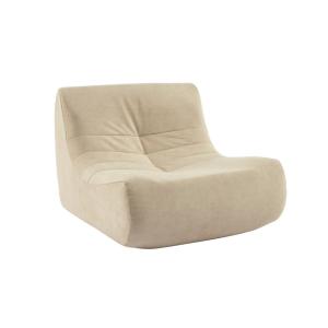 Chauffeuse velours 1 place beige
