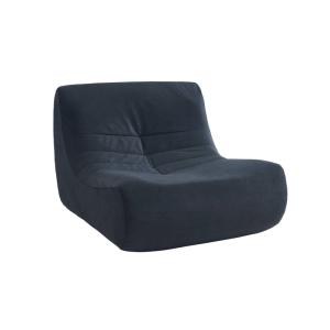 Chauffeuse velours 1 place bleu foncé