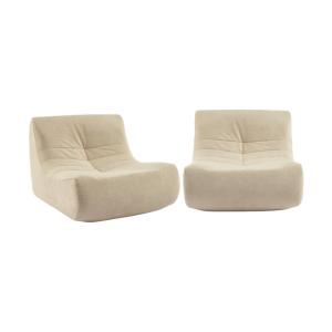 Chauffeuse velours 2 places beige