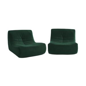 Chauffeuse velours 2 places vert