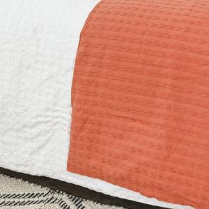 Chemin de lit en coton lavé  auburn 90x200 cm