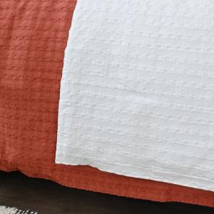 Chemin de lit en coton lavé  blanc 90x200 cm